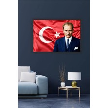Atatürk | Istiklal | Bayrak Temalı Dekoratif Cam Tablo