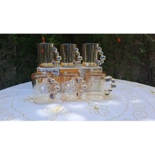 6'lı Boncuklu Cam Çay ve Meşrubat Bardağı Seti