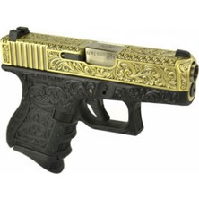 We Aırsoft We GLOCK26 G26 Etched Ivory Bronze Se Gravürlü Glock Airsoft Tabanca