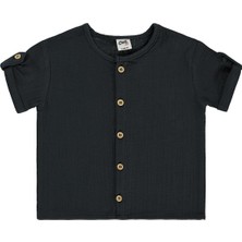 Civil Baby Müslin Kısa Kol 6-18 Ay Gömlek - Gri 18-24 Ay
