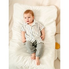Kidaxi Müslin Gömlek Pantolon Takım | Erkek Bebek Yazlık 2’li Set | 6-36 Ay | KD53217