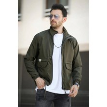 Oksit Juan Slim Fit Su Itici Bağcık Detaylı Kapüşonlu Erkek Mevsimlik Mont Yağmurluk