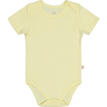 Civil Baby Düz Renkli Kısa Kol 1-3 Yaş Çıtçıtlı Badi - Sarı 18-24 Ay
