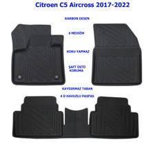 Carlone Citroen C5 Aircross 2017-2022 4d Premium Havuzlu Paspas