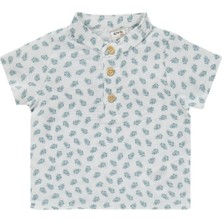 Civil Baby Müslin Yaprak Empirme 6-18 Ay Takım - Mavi 12-18 Ay