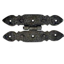 Antika Tarz Dekoratif Pirinç Düğmeli Menteşe  142X69 Mm, Oksit