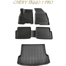 Black Gold Chery Tiggo 7 Pro 3D Oto Paspas + Bagaj Havuzu 2020+ Set Tam Uyumlu Havuzlu Tpe