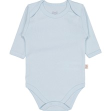 Civil Baby Düz Renkli Uzun Kol 3-9 Ay Çıtçıtlı Badi - Mavi 6-9 Ay
