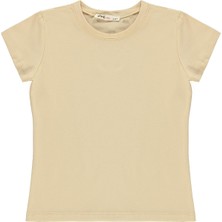 Civil Girls Basic 2-5 Yaş Tişört - Bej