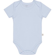 Civil Baby Düz Renkli Kısa Kol  Çıtçıtlı Badi - Mavi 0-1 Ay