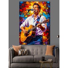 Karizma Tablo Gitar Çalan Şarkıcı Renkli Sanat Dekoratif Kanvas - Mdf Ahşap Tablo
