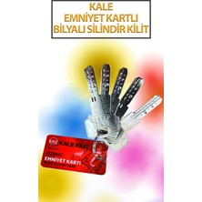 Kale Emiyet Kartlı Bilyeli Silindir Kilit, Kilit Göbeği 164BNE 5 Adet Yedek Anahtarlı