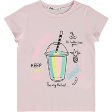 Civil Girls Milkshake Baskılı 2-5 Yaş Tişört - Pembe 2-3 Yaş