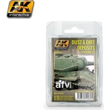 Ak Interactive Ak 4060 3X35 Ml. Toz ve Kir Tortuları Eskitme Efekti, Enamel Model Boyası Seti