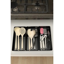 Parlak Siyah Kepçelik Organizer, Çekmece Içi Düzenleyici (30,8X15,4 Cm)