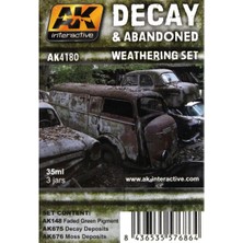Ak Interactive Ak 4180 3X35ML. Çürüme ve Pas Efekti, Enamel, Model Boyası Seti