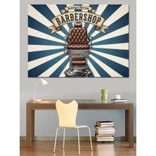 Karizma Tablo Retro Berber Koltuğu Barbershop Teması Dekoratif Kanvas - Mdf Ahşap Tablo