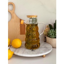 Bambu Kapaklı Cam Yağdanlık 1000 Ml, Şık ve Dayanıklı Tasarım