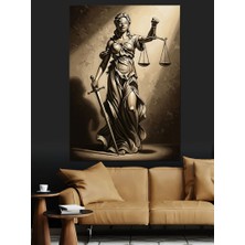Karizma Tablo Adalet Tanrıçası Themis Heykeli Tablosu Dekoratif Kanvas - Mdf Ahşap Tablo
