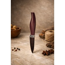 Rivorn Çelik Mutfak Bıçağı Koyu Maun Ahşap Tasarımlı – Keskin ve Dayanıklı Soyma Bıçağı