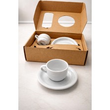 Rivorn Güral Porselen 2'li Kahve Fincanı Takımı Hediyelik Kutulu Cizgili Model – Şık Türk Kahvesi Fincan Seti