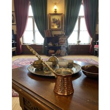 Eski Yeni Antik Geleneksel El Işlemeli Bakır Cezve (Küçük Boy)