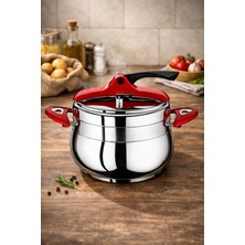 Rivorn Polochef Avven Serisi 4 Lt Düdüklü Tencere – Pratik Kapak Tasarımlı Paslanmaz Çelik Düdüklü Tencere