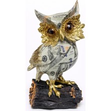 TE Dükkan Dolar Baskılı Özel Tasarım Polyester Baykuş - 17X10 cm