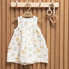 Tiffany Sea Shell Müslin Elbise - Ekru - 18 - 24 Ay Ekru