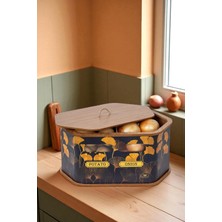 Altıgen Çiçek Desenli Ahşap Bölmeli Patates ve Soğanlık Dekoratif