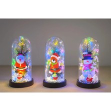 TE Dükkan Yılbaşı Temalı Işıklı Dekoratif Cam Fanus - Model 8