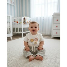 Kidaxi Çizgili Dokuma Tişört Pantolon Takım 6-9/9-12/18-24/24-36AY