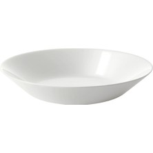 6'lı Paket 20 cm Beyaz Derin Çukur Cam Yemek Tabağı Seti