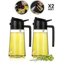 Çift Fonksiyonlu Cam Yağdanlık ve Spreyli Zeytinyağı Şişesi 450 ml
