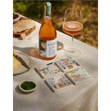 Avrupa Temalı Doğal Taş Bardak Altlığı Seti, Retro Şıklık ile Sunumunuza Zarafet Katar