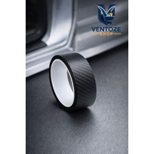 Ventoze Karbon Fiber Desenli Araç Kapı Eşiği Koruyucu Bant | Çizilme Önleyici 3 cm x 3 Metre Karbon Bant