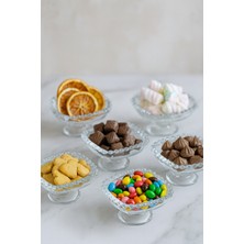 6'lı Cam Ayaklı Kahve Yanı Lokumluk ve Sunumluk Seti