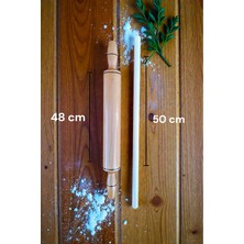 Doğal Ahşap Gürgen Merdane ve Oklava Seti, Baklava ve Gözleme Için 2’li