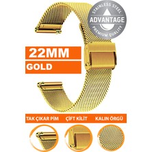  samsung gear s3 classic frontier uyumlu 22mm paslanmaz çelik kalın hasır saat kordonu kayışı m16kh-g