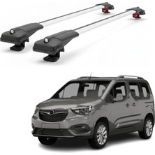 Cross Oto Aksesuarları Opel Combo Life 2018-2022 için Ara Atkı Tavan Barı , Araca Özel , Kilitlenebilir Araç Üstü Ekipman Taşıma Barı (2 Adet)