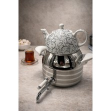 Rivorn Korkmaz A041 Esta Serisi Ocak Üstü Çelik Semaver Seti 3 Lt Alt 1 Lt Üst – Paslanmaz Çelik Semaver