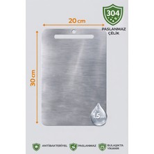 Paslanmaz Çelik Kesme Tahtası - 304 Kalite - 20X30 cm (1 Adet)