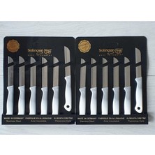 12'li Gümüş Ebruli Tırtıklı Meyve Bıçakları Seti, Orjinal Damgalı Kutuda