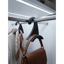 AYE3D Gardırop Çanta Organizer Askı Aparatı 3 Adet – Dolap Içi Çanta Düzenleyici, Askı Borusu Uyumlu Gardırop Organizer Çanta Askısı (Yeşil / Mavi / Siyah / Beyaz)