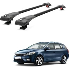 Cross Oto Aksesuarları Kia Ceed Sportswagon SW 2007-2012 için Ara Atkı Tavan Barı , Araca Özel , Kilitlenebilir Araç Üstü Ekipman Taşıma Barı (2 Adet)
