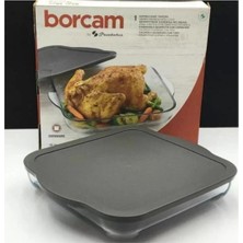 Gri Borcam Kapaklı Fırın Tepsisi 28X28CM, Şık ve Dayanıklı Tasarım
