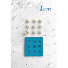 Mini Çiçekli Polimer Kil Seramik Hamuru Damga Seti, 1cm