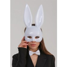 Ayder Timya Beyaz Renk Ekstra Lüks Uzun Kulaklı Tavşan Maskesi 35x16 cm TG/Tmy 210912