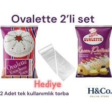 Ovalette 2li Set - Toz Krema ve Toz Krem Şanti (Hediyeli) - Pastacı Kreması - Şanti