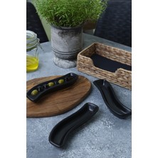 Mat Siyah Ivory Zeytinlik Seti, 18 Cm, 3'lü Paket
